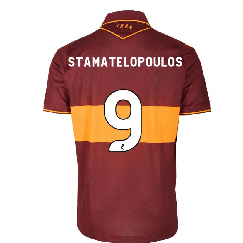 Danxen Kinder Apostolos Stamatelopoulos #9 Orange Maroon Auswärtstrikot Trikot 2026/27 T-Shirt
