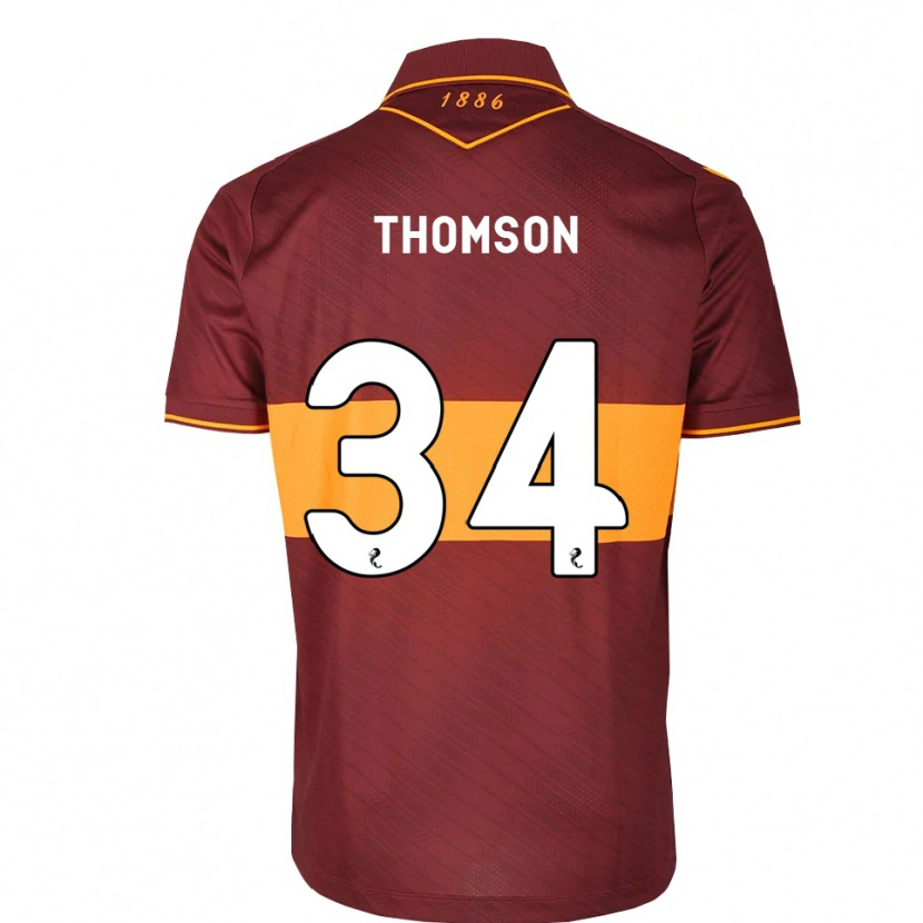 Danxen Kinder Aaron Thomson #34 Orange Maroon Auswärtstrikot Trikot 2026/27 T-Shirt