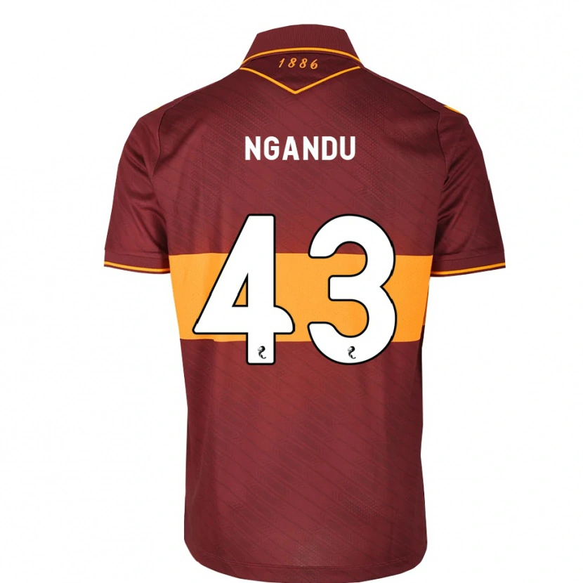 Danxen Kinder Samuel Ngandu #43 Orange Maroon Auswärtstrikot Trikot 2026/27 T-Shirt