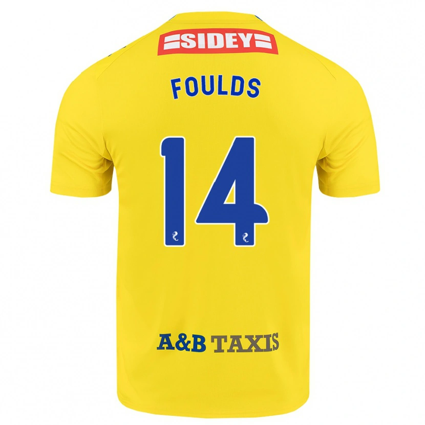 Danxen Kinder Matty Foulds #14 Gelb Blau Schwarz Auswärtstrikot Trikot 2026/27 T-Shirt
