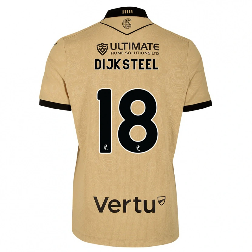 Danxen Kinder Malik Dijksteel #18 Burlywood Schwarz Auswärtstrikot Trikot 2026/27 T-Shirt