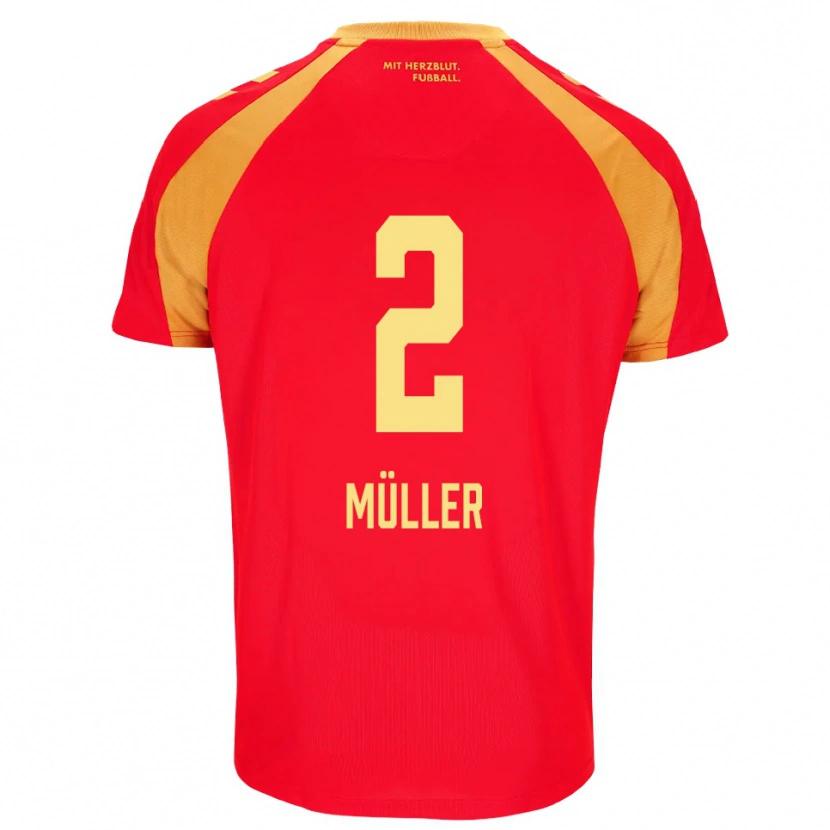 Danxen Kinder Ruben Müller #2 Rot Orange Schwarz Auswärtstrikot Trikot 2026/27 T-Shirt