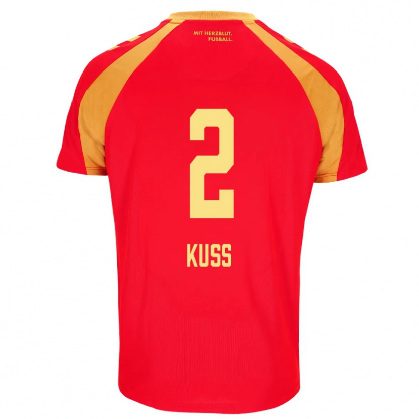 Danxen Kinder Damian Kuss #2 Rot Orange Schwarz Auswärtstrikot Trikot 2026/27 T-Shirt