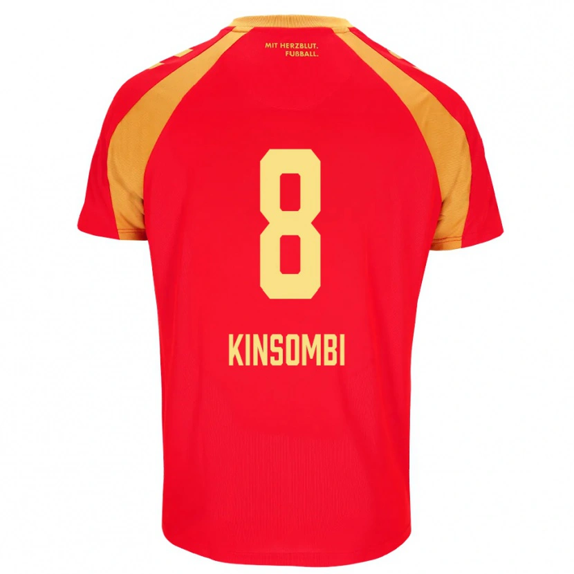 Danxen Kinder David Kinsombi #8 Rot Orange Schwarz Auswärtstrikot Trikot 2026/27 T-Shirt