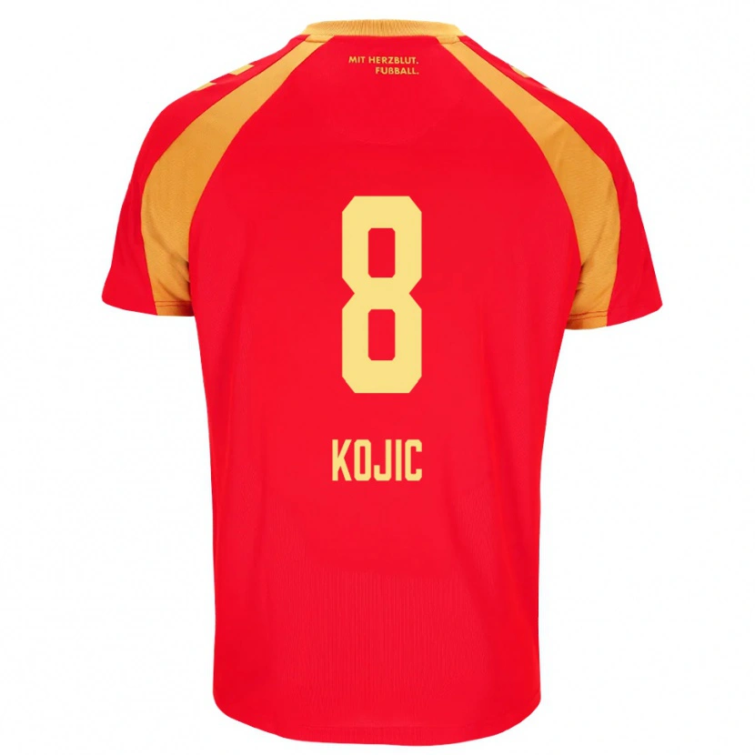 Danxen Kinder Medin Kojic #8 Rot Orange Schwarz Auswärtstrikot Trikot 2026/27 T-Shirt