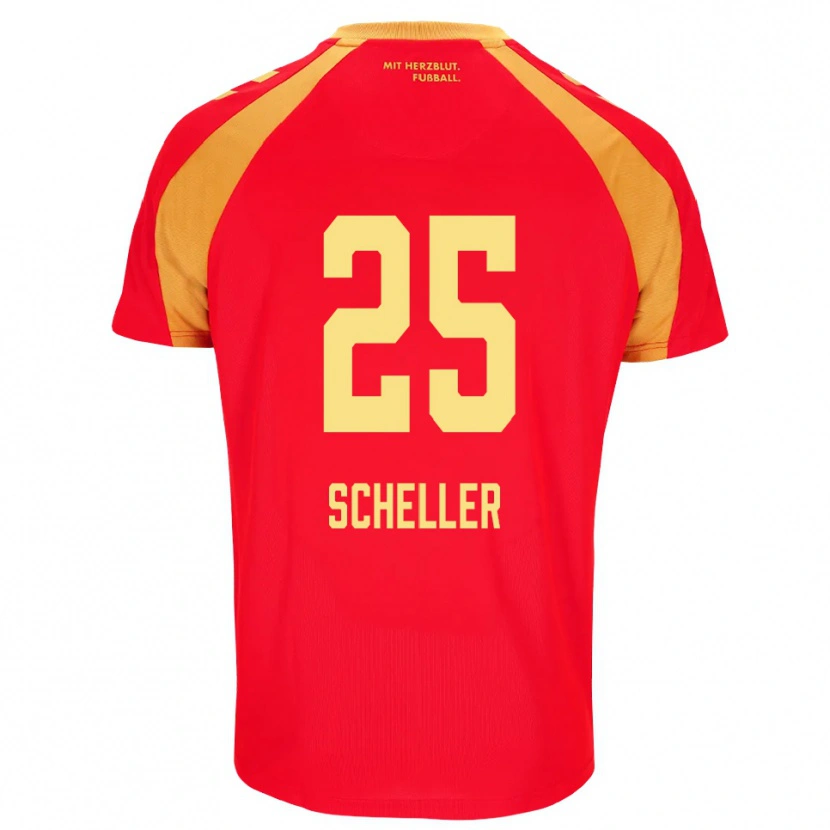 Danxen Kinder Tjark Scheller #25 Rot Orange Schwarz Auswärtstrikot Trikot 2026/27 T-Shirt