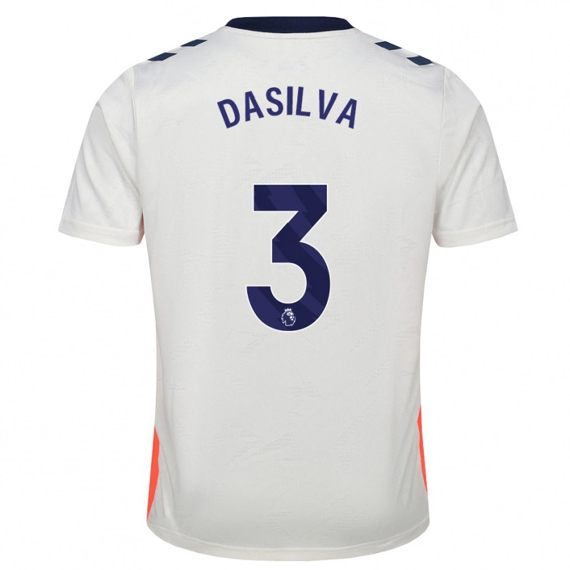 Danxen Kinder Jay Dasilva #3 Weiß Orange Königsblau Auswärtstrikot Trikot 2026/27 T-Shirt