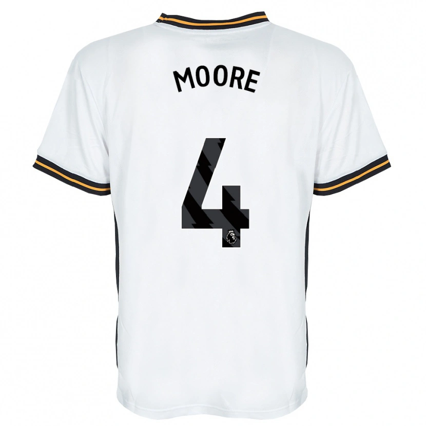 Danxen Kinder Bobby Moore #4 Weiß Orange Schwarz Auswärtstrikot Trikot 2026/27 T-Shirt