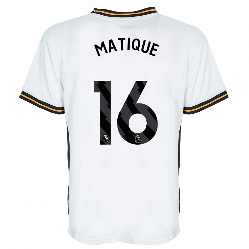 Danxen Kinder Albert Matique #16 Weiß Orange Schwarz Auswärtstrikot Trikot 2026/27 T-Shirt