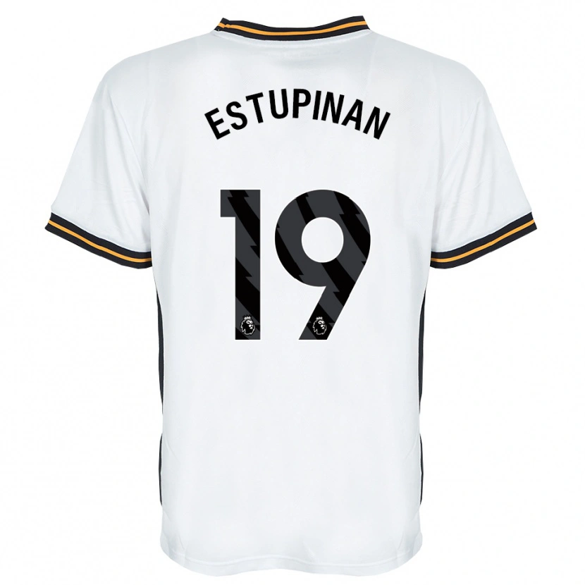 Danxen Kinder Óscar Estupiñán #19 Weiß Orange Schwarz Auswärtstrikot Trikot 2026/27 T-Shirt