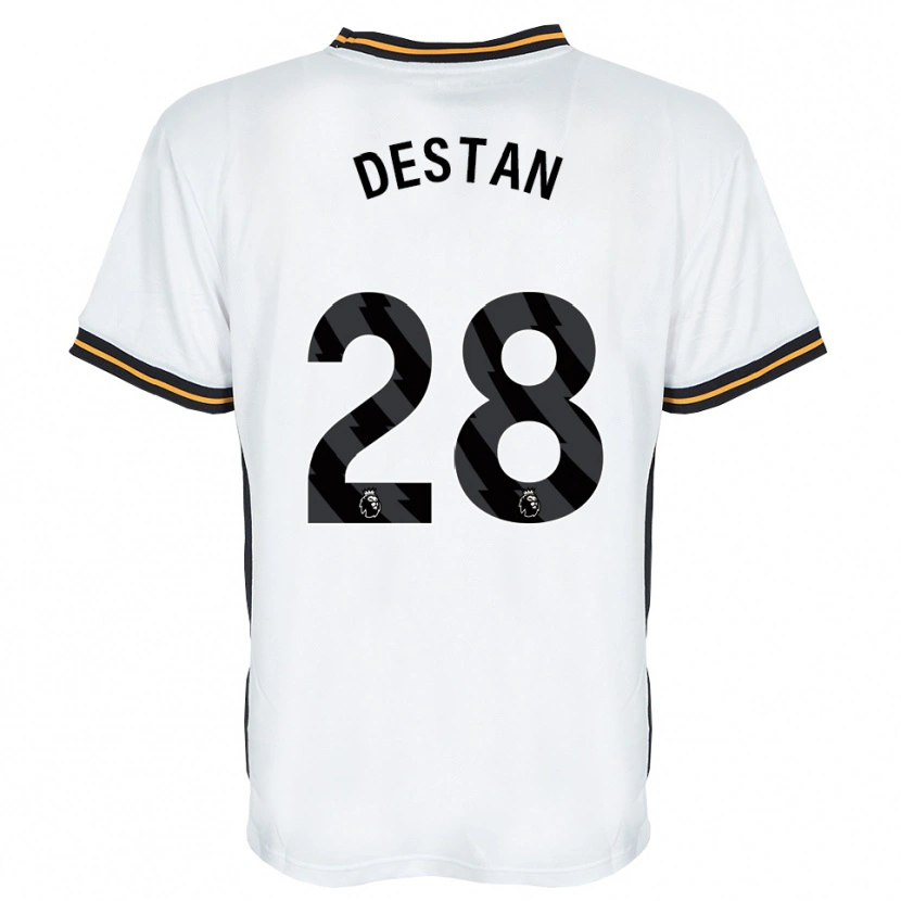 Danxen Kinder Enis Destan #28 Weiß Orange Schwarz Auswärtstrikot Trikot 2026/27 T-Shirt