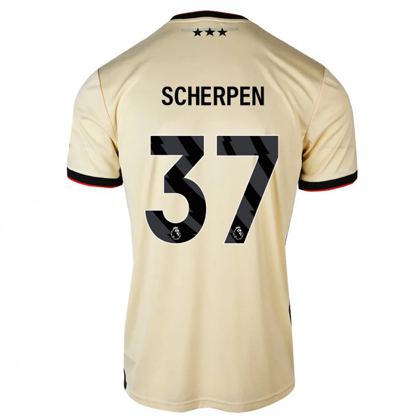 Danxen Kinder Kjell Scherpen #37 Zitronen-Chiffon Schwarz Rot Auswärtstrikot Trikot 2026/27 T-Shirt