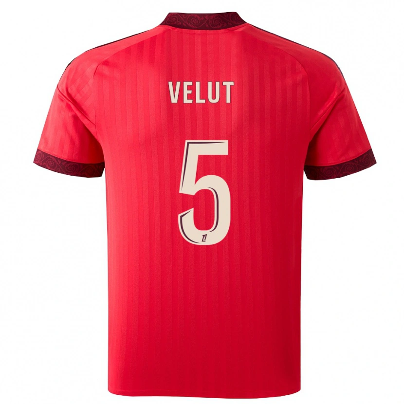 Danxen Kinder Nolan Velut #5 Burgund Rot Weiß Auswärtstrikot Trikot 2026/27 T-Shirt