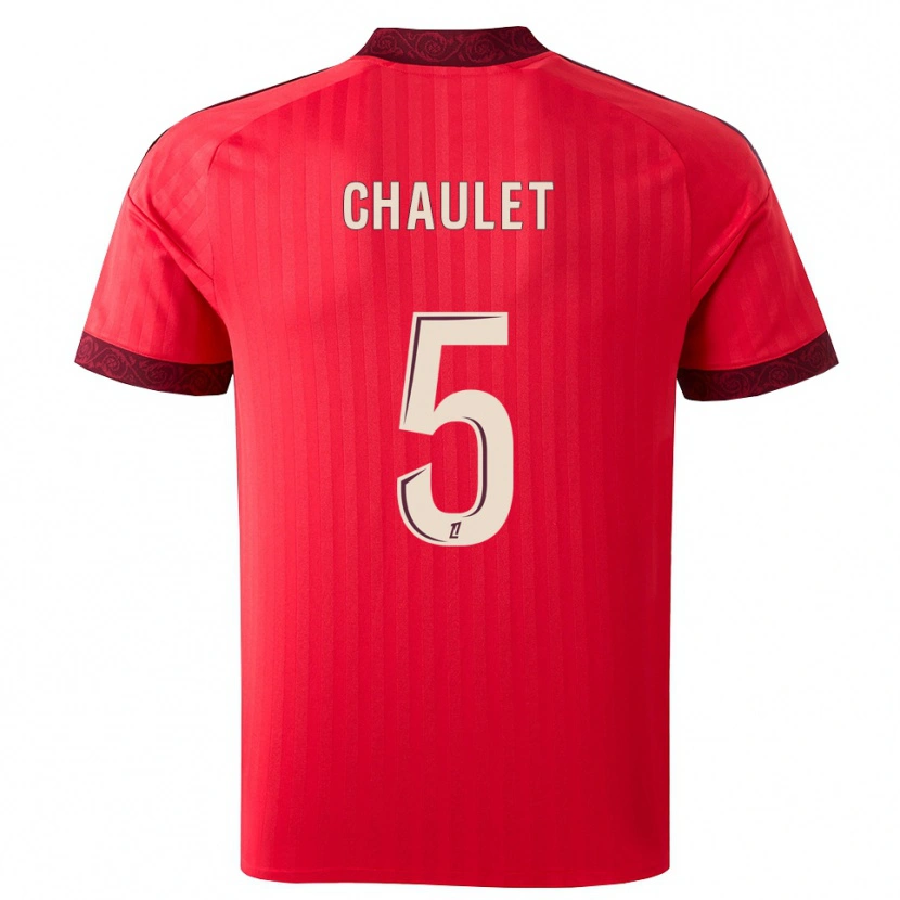 Danxen Kinder Sawann Chaulet #5 Burgund Rot Weiß Auswärtstrikot Trikot 2026/27 T-Shirt