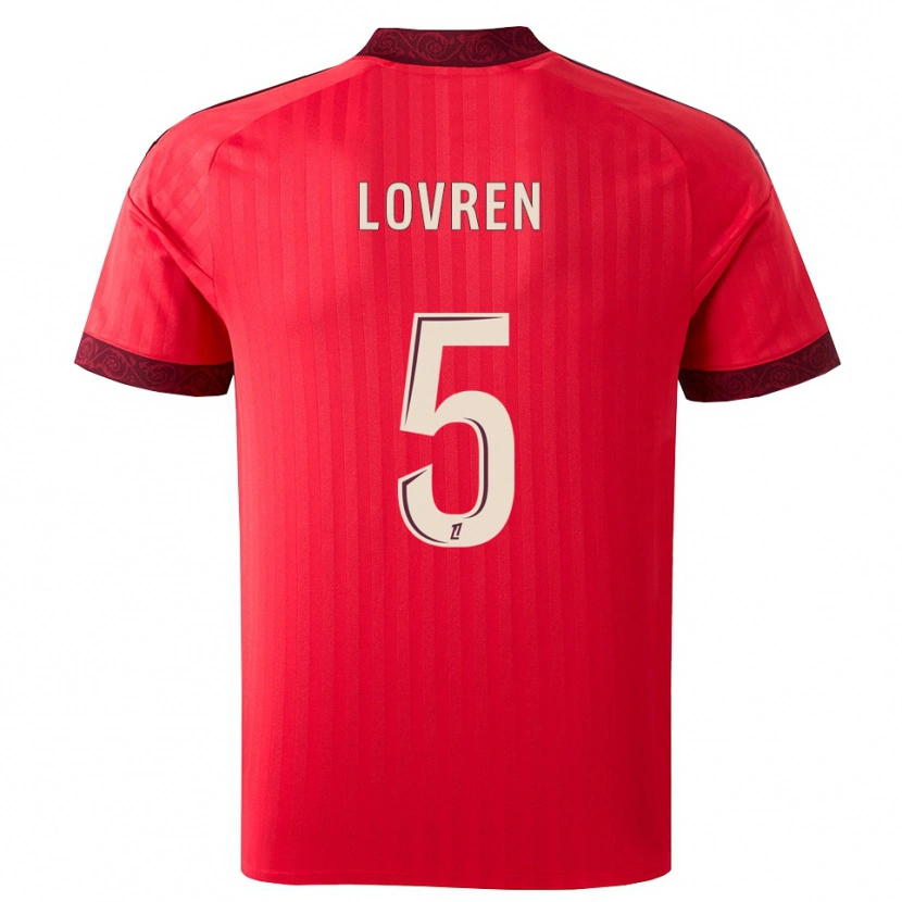 Danxen Kinder Dejan Lovren #5 Burgund Rot Weiß Auswärtstrikot Trikot 2026/27 T-Shirt