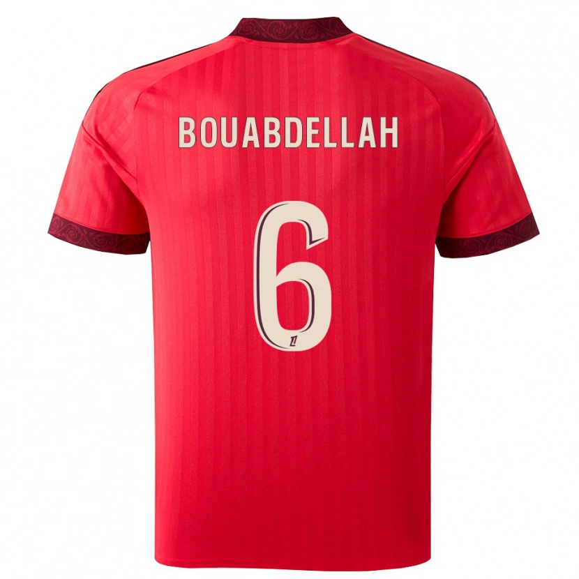 Danxen Kinder Jalis Bouabdellah #6 Burgund Rot Weiß Auswärtstrikot Trikot 2026/27 T-Shirt