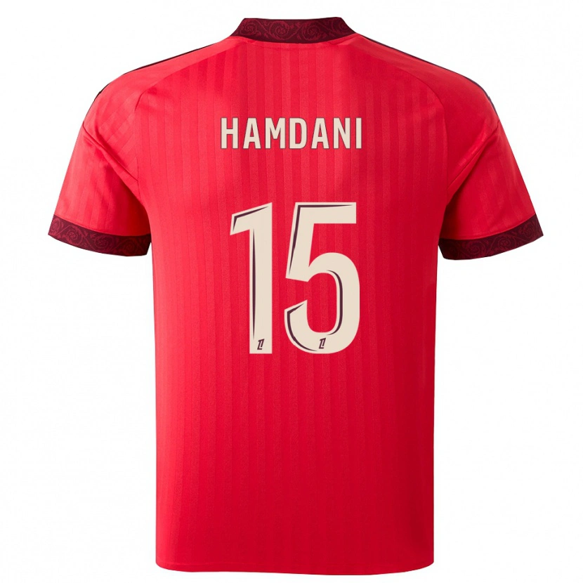 Danxen Kinder Adil Hamdani #15 Burgund Rot Weiß Auswärtstrikot Trikot 2026/27 T-Shirt