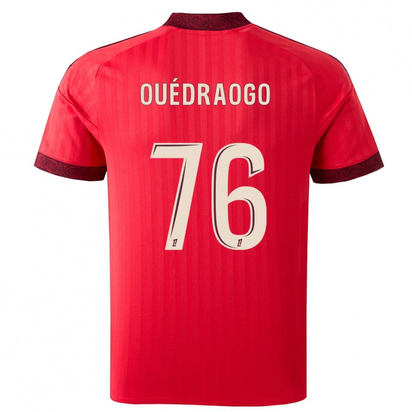 Danxen Kinder Mohamed Ouédraogo #76 Burgund Rot Weiß Auswärtstrikot Trikot 2026/27 T-Shirt