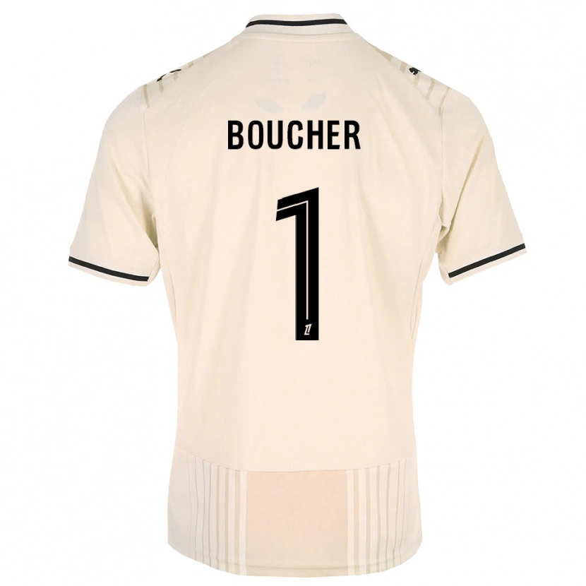 Danxen Kinder Zacharie Boucher #1 Altgold Schwarz Antikweiß Auswärtstrikot Trikot 2026/27 T-Shirt