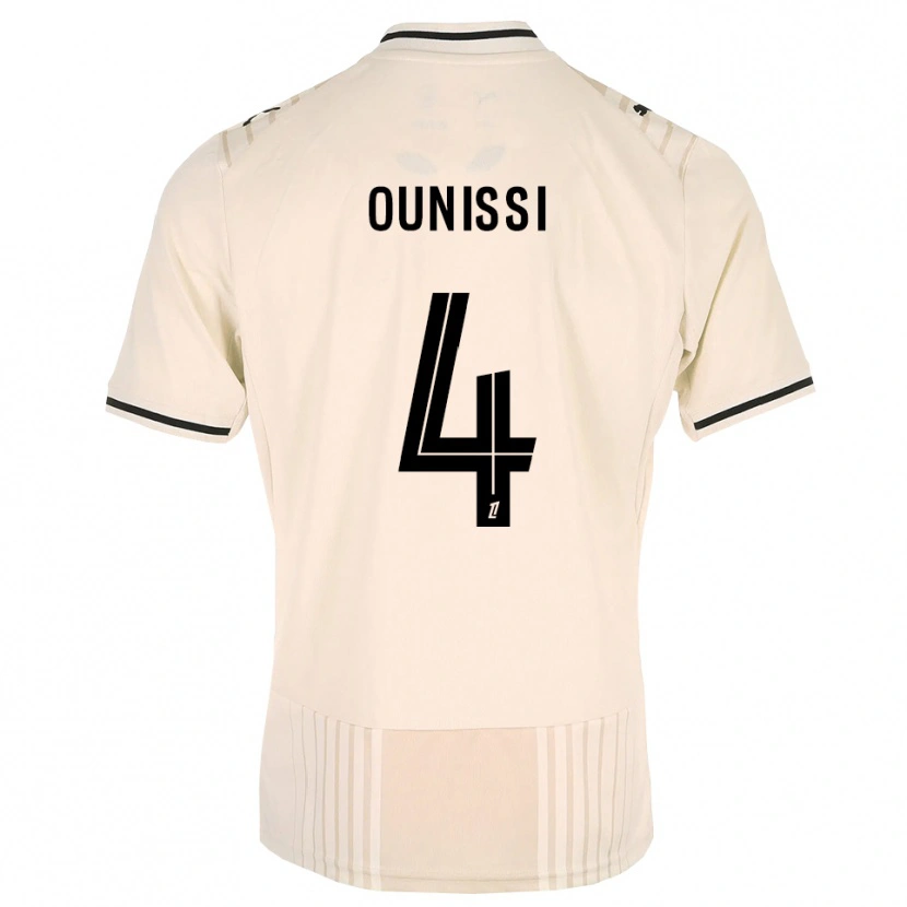 Danxen Kinder Ilian Ounissi #4 Altgold Schwarz Antikweiß Auswärtstrikot Trikot 2026/27 T-Shirt