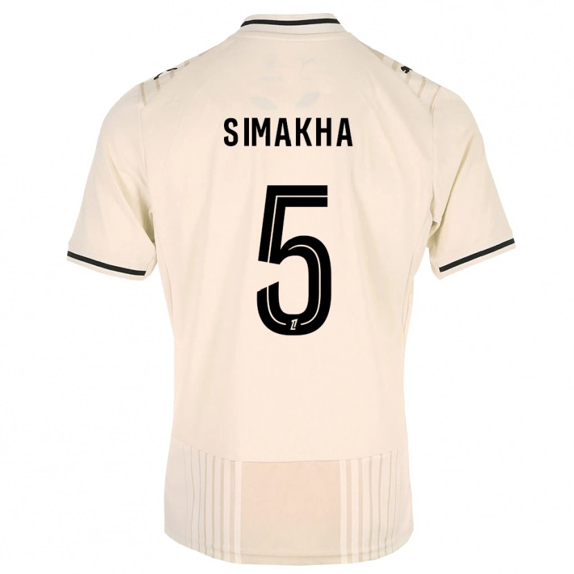 Danxen Kinder Lassana Simakha #5 Altgold Schwarz Antikweiß Auswärtstrikot Trikot 2026/27 T-Shirt
