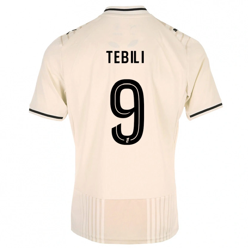 Danxen Kinder David Tebili #9 Altgold Schwarz Antikweiß Auswärtstrikot Trikot 2026/27 T-Shirt