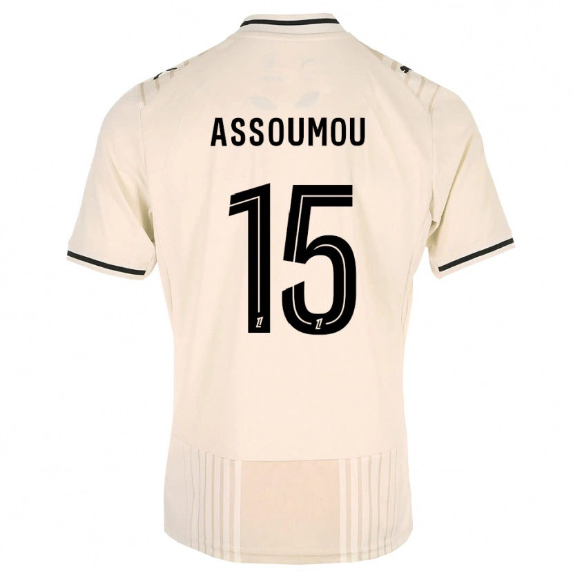 Danxen Kinder Jaurès Assoumou #15 Altgold Schwarz Antikweiß Auswärtstrikot Trikot 2026/27 T-Shirt