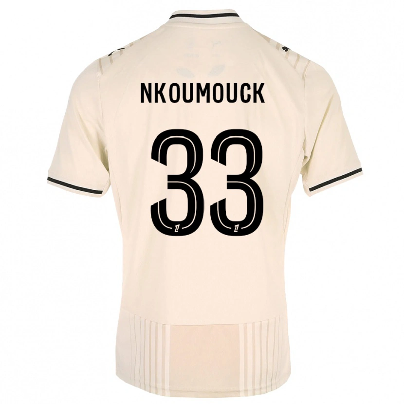 Danxen Kinder Marc-Anthony Nkoumouck #33 Altgold Schwarz Antikweiß Auswärtstrikot Trikot 2026/27 T-Shirt