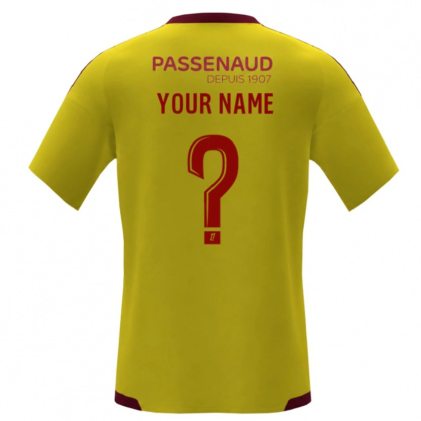 Danxen Kinder Ihren Namen #0 Gelb Rot Grün Auswärtstrikot Trikot 2026/27 T-Shirt