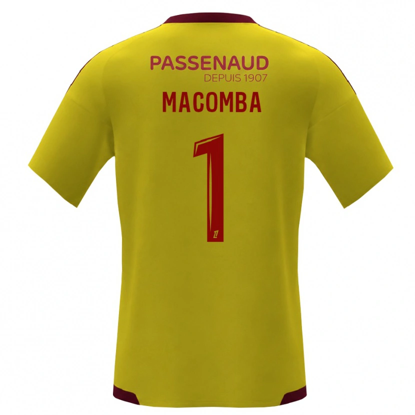 Danxen Kinder Tyron Macomba #1 Gelb Rot Grün Auswärtstrikot Trikot 2026/27 T-Shirt