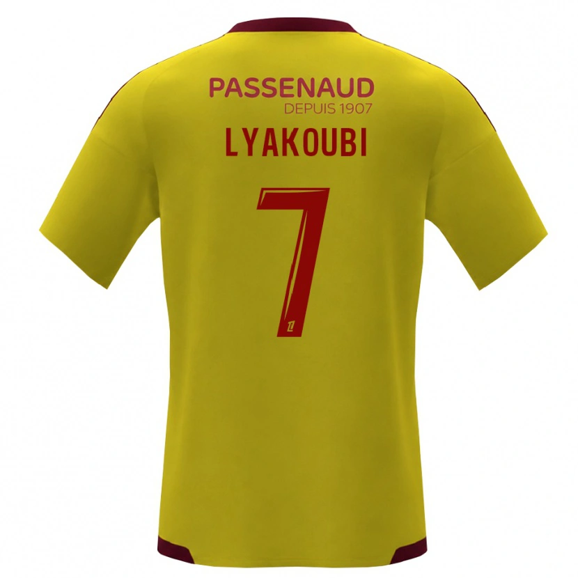 Danxen Kinder Oussama Lyakoubi #7 Gelb Rot Grün Auswärtstrikot Trikot 2026/27 T-Shirt