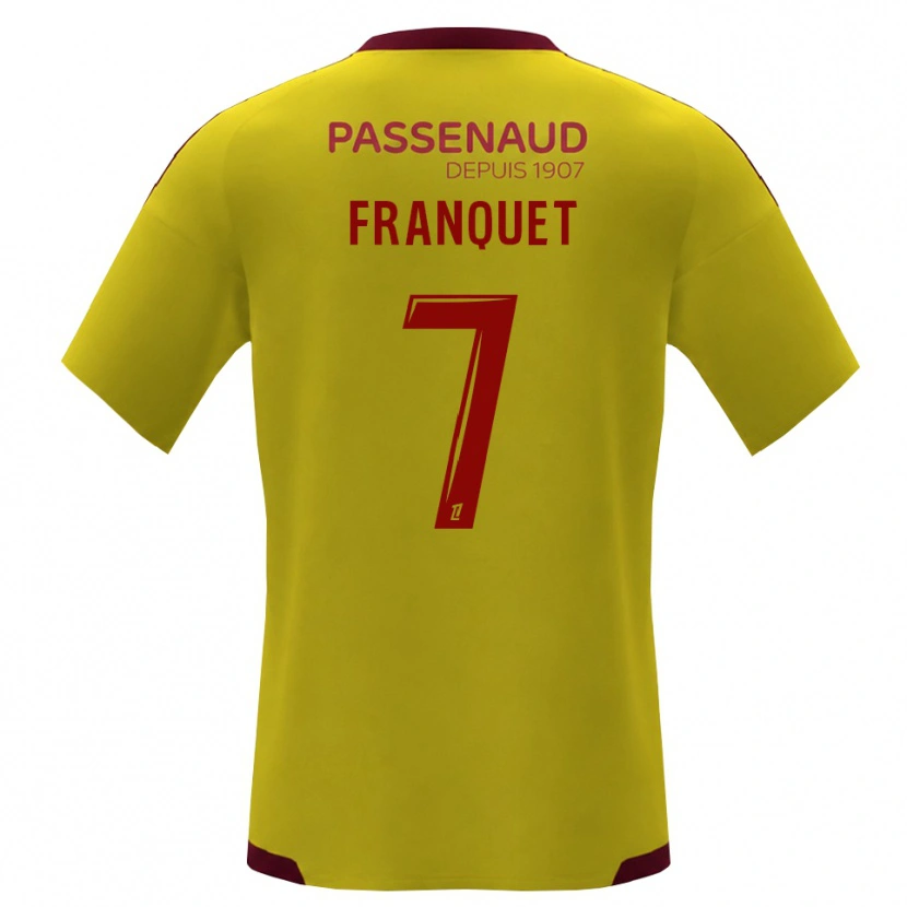 Danxen Kinder Tayson Franquet #7 Gelb Rot Grün Auswärtstrikot Trikot 2026/27 T-Shirt