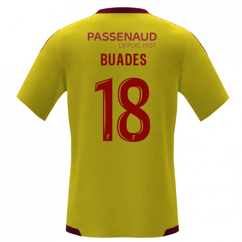 Danxen Kinder Lucas Buades #18 Gelb Rot Grün Auswärtstrikot Trikot 2026/27 T-Shirt