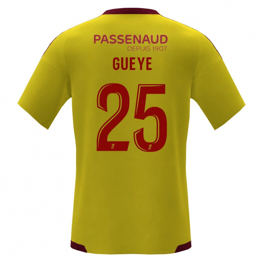 Danxen Kinder Dame Gueye #25 Gelb Rot Grün Auswärtstrikot Trikot 2026/27 T-Shirt