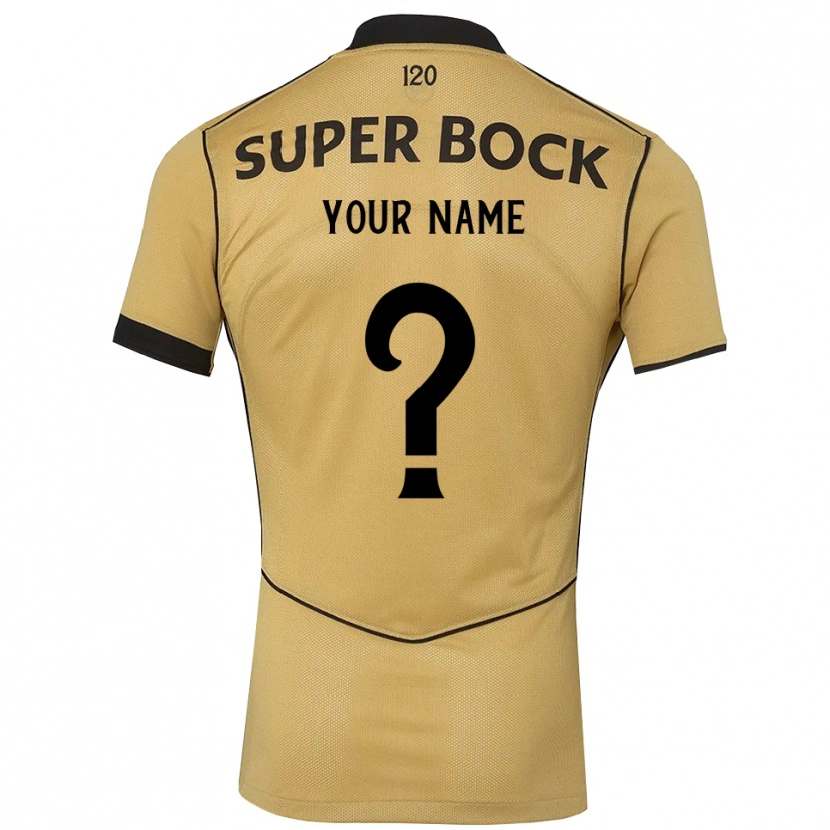 Danxen Kinder Ihren Namen #0 Goldgelb Schwarz Auswärtstrikot Trikot 2026/27 T-Shirt