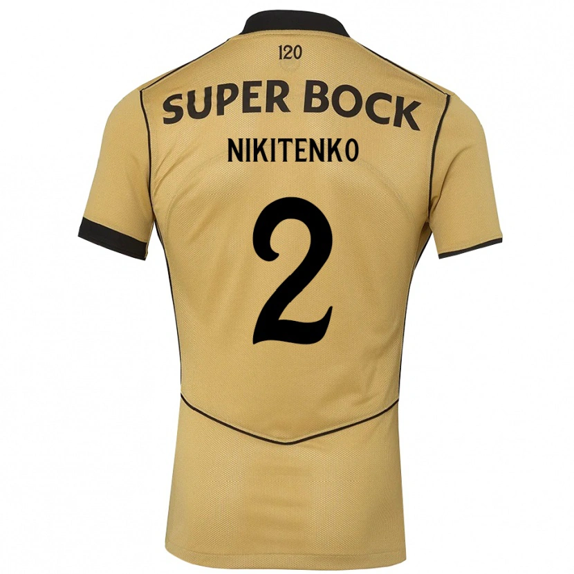 Danxen Kinder Konstantin Nikitenko #2 Goldgelb Schwarz Auswärtstrikot Trikot 2026/27 T-Shirt