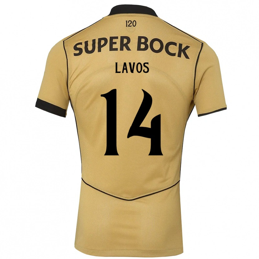 Danxen Kinder Bernardo Lavos #14 Goldgelb Schwarz Auswärtstrikot Trikot 2026/27 T-Shirt