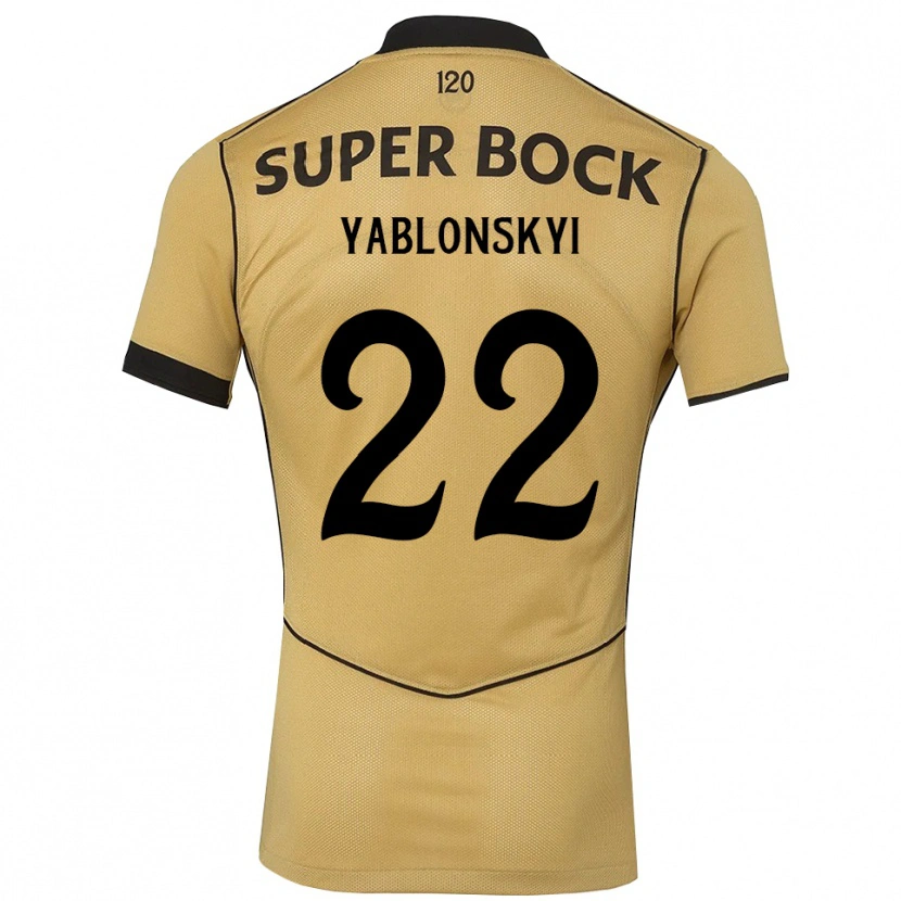 Danxen Kinder Ilya Yablonskyi #22 Goldgelb Schwarz Auswärtstrikot Trikot 2026/27 T-Shirt