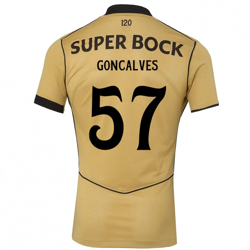 Danxen Kinder Inês Gonçalves #57 Goldgelb Schwarz Auswärtstrikot Trikot 2026/27 T-Shirt