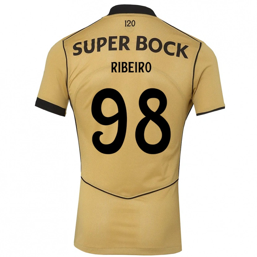 Danxen Kinder Martim Ribeiro #98 Goldgelb Schwarz Auswärtstrikot Trikot 2026/27 T-Shirt