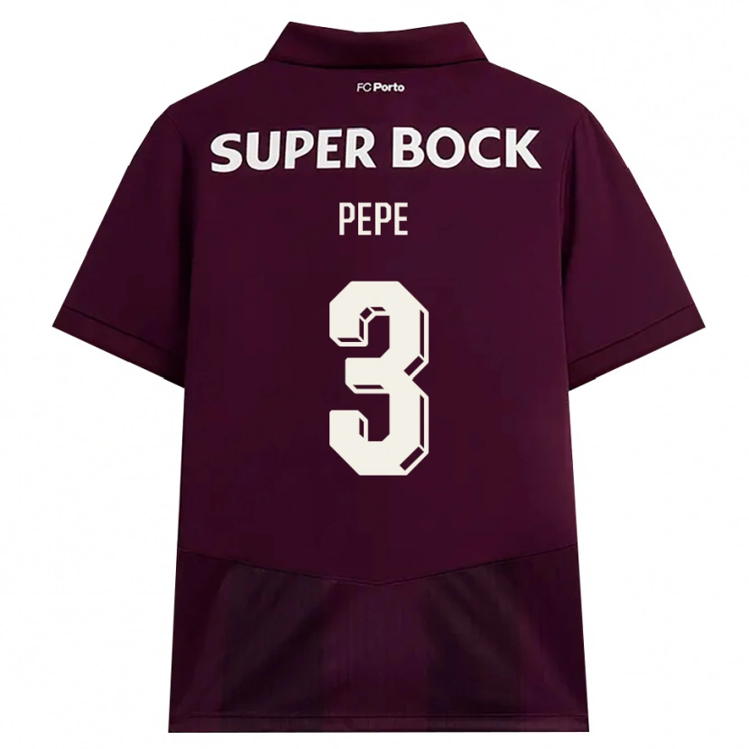 Danxen Kinder Pepe #3 Burgund Weiß Auswärtstrikot Trikot 2026/27 T-Shirt