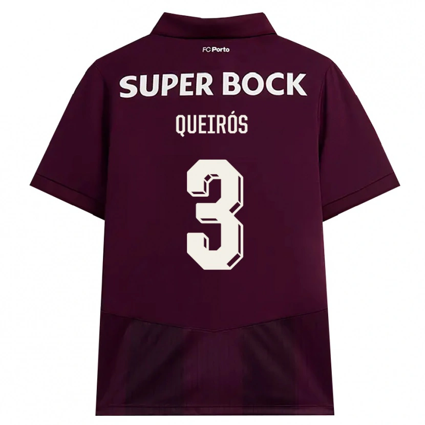 Danxen Kinder Mariana Queirós #3 Burgund Weiß Auswärtstrikot Trikot 2026/27 T-Shirt