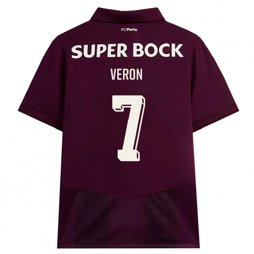 Danxen Kinder Gabriel Veron #7 Burgund Weiß Auswärtstrikot Trikot 2026/27 T-Shirt