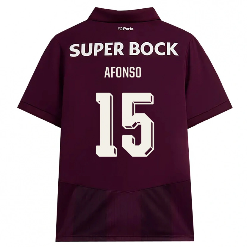 Danxen Kinder Zé Afonso #15 Burgund Weiß Auswärtstrikot Trikot 2026/27 T-Shirt