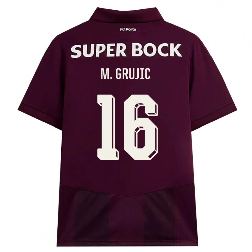 Danxen Kinder Marko Grujic #16 Burgund Weiß Auswärtstrikot Trikot 2026/27 T-Shirt