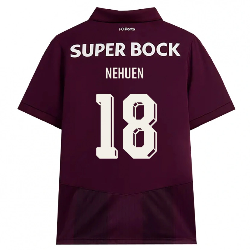 Danxen Kinder Nehuén Pérez #18 Burgund Weiß Auswärtstrikot Trikot 2026/27 T-Shirt