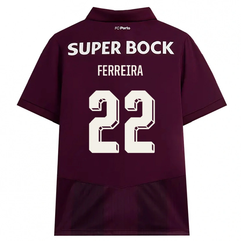 Danxen Kinder Joana Ferreira #22 Burgund Weiß Auswärtstrikot Trikot 2026/27 T-Shirt