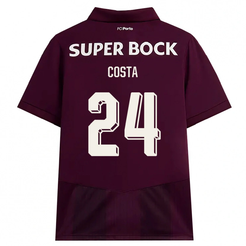 Danxen Kinder João Costa #24 Burgund Weiß Auswärtstrikot Trikot 2026/27 T-Shirt