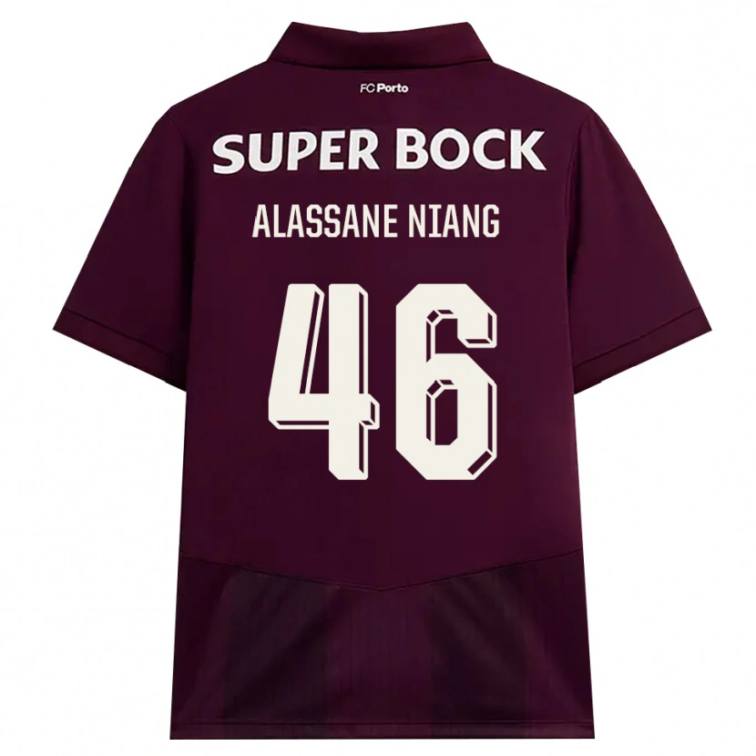 Danxen Kinder Mame Alassane Niang #46 Burgund Weiß Auswärtstrikot Trikot 2026/27 T-Shirt
