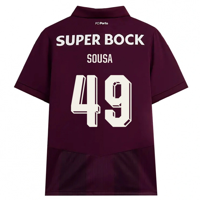 Danxen Kinder Gonçalo Sousa #49 Burgund Weiß Auswärtstrikot Trikot 2026/27 T-Shirt